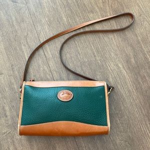 Vintage Dooney & Bourke All-Weather Leather Equestrian Crossbody Purse Green